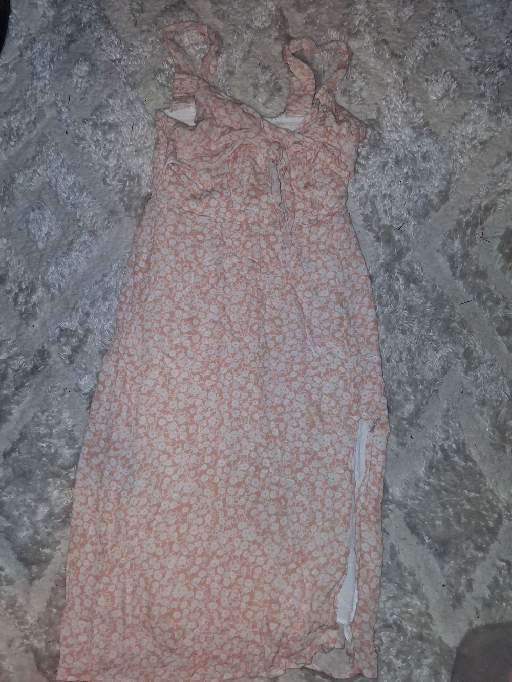 Lost + Wander Peach Floral Midi Dress